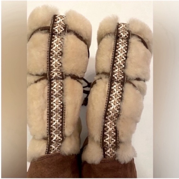 UGG Australia Women’s Boots Winter Snow Maxie Suede Fur Brown Boots size 6 - Picture 8 of 11